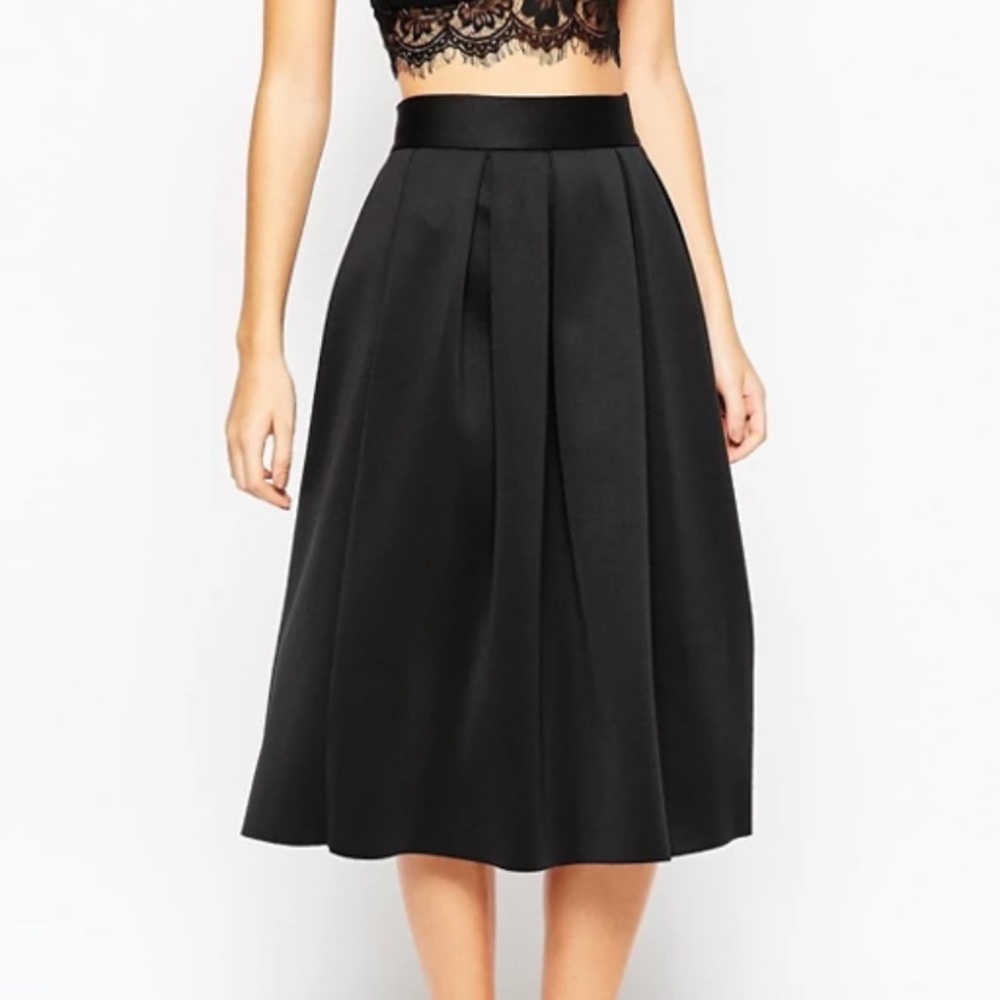 ASOS black midi prom skirt